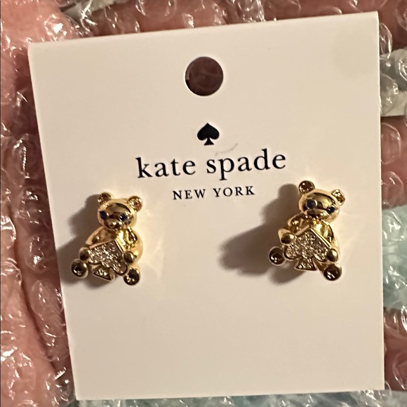 Kate Spade Gold Teddy Bear Studs - Picture 8 of 9